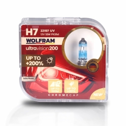 Автолампа галогенная Wolfram 12v H7 55W Ultra Vision +200% 22197UV (2шт)