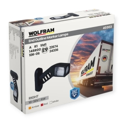 LED Фонарь габаритный (рожки) Wolfram 12-30v 6W E Certified Правый (40303)