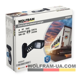 LED Фонарь габаритный (рожки) Wolfram 12-30v 6W E Certified Правый (40303)
