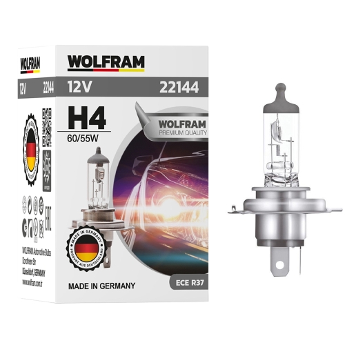 Автолампа галогенная Wolfram 12v H4 60/55W 22144
