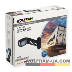 LED Ліхтар габаритний (рожки) Wolfram 12-30v 6W E Certified Лівий (40304)