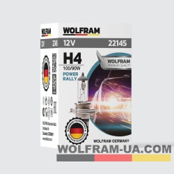 Автолампа галогенная Wolfram 12v H4 100/90W Power Rally 22145