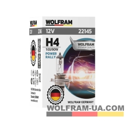Автолампа галогенная Wolfram 12v H4 100/90W Power Rally 22145