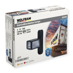 LED Ліхтар габаритний (рожки) Wolfram 12-30v 6W E Certified Лівий (40310)