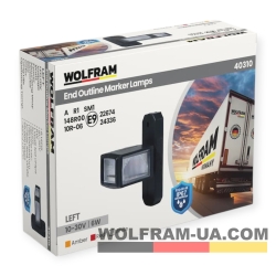 LED Ліхтар габаритний (рожки) Wolfram 12-30v 6W E Certified Лівий (40310)
