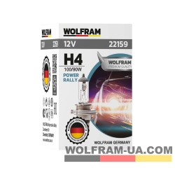 Автолампа галогенная Wolfram 12v H4 100/90W P45 Power Rally 22159