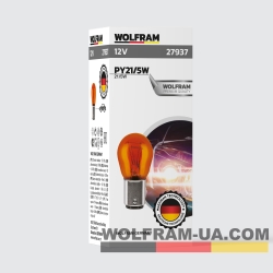 Автолампа розжарювання Wolfram 12v PY21/5W 21/5W Жовта (27937)