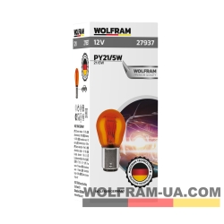 Автолампа розжарювання Wolfram 12v PY21/5W 21/5W Жовта (27937)