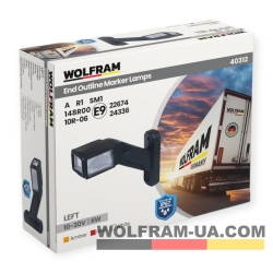 LED Ліхтар габаритний (рожки) Wolfram 12-30v 6W E Certified Лівий (40312)