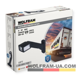 LED Ліхтар габаритний (рожки) Wolfram 12-30v 6W E Certified Лівий (40314)