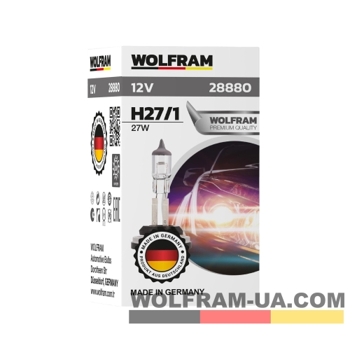 Автолампа галогенная Wolfram 12v H27/1 27W 28880
