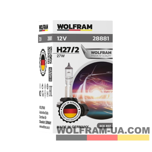 Автолампа галогенна Wolfram 12v H27/2 27W (28881)