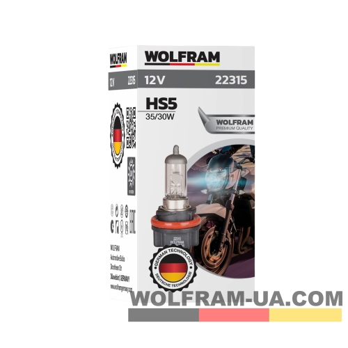 Автолампа галогенная Wolfram 12v HS5 35/30W 22315