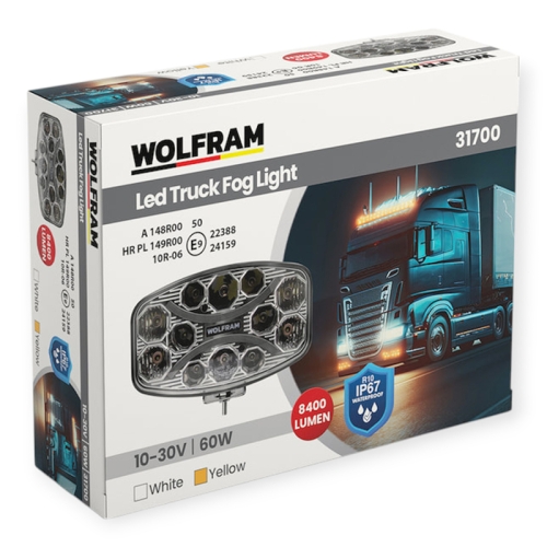 Протитуманна фара LED Wolfram 12-30v 60W E Certified (31700)