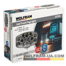 Протитуманна фара LED Wolfram 12-30v 60W E Certified (31700)