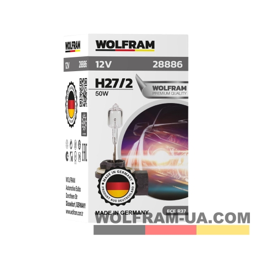 Автолампа галогенная Wolfram 12v H27/2 50W 28886