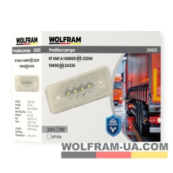 LED Фонарь габаритный Wolfram 24v 2W E9-R10 Certified Белый (39021)