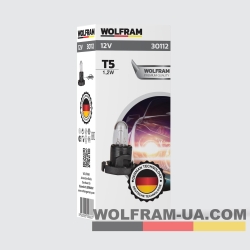 Автолампа індикаторна Wolfram 12v T5 1.2W (30112)