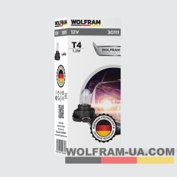 Автолампа індикаторна Wolfram 12v T4 1.2W (30111)