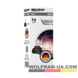 Автолампа індикаторна Wolfram 12v T4 1.2W (30111)