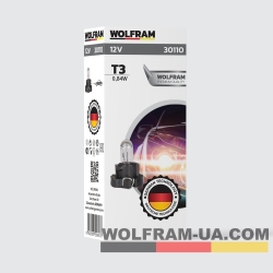 Автолампа індикаторна Wolfram 12v T3 0.84W (30110)