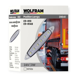 LED Фонарь габаритный Wolfram 24v 3W E9-R10 Certified Белый (39041)