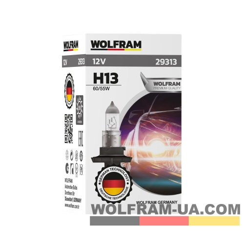 Автолампа галогенная Wolfram 12v H13 60/55W 29313