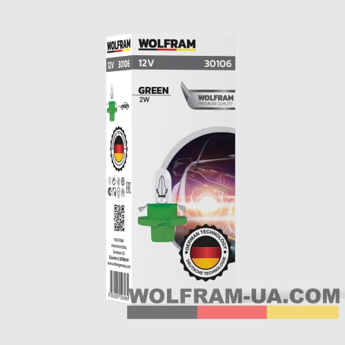 Автолампа индикаторная Wolfram 12v MFX6 2W 30106