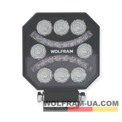 LED фара рабочая Wolfram 12-30v 45W E9 Certified Белый+Красный (32003)