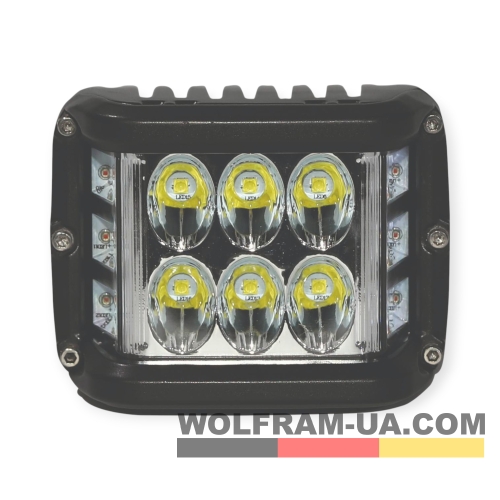 LED фара рабочая Wolfram 12-30v 36W E9 Certified Белый + Желтый (31904)