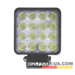 LED фара рабочая Wolfram 12-24v 48W E9 Certified Белый (31910)