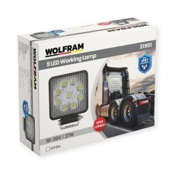 LED фара робоча Wolfram 12-24v 27W E9 Certified Білий (31901)