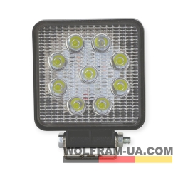 LED фара робоча Wolfram 12-24v 27W E9 Certified Білий (31901)