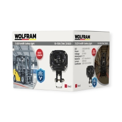 LED фара рабочая Wolfram 12-30v 9W E9 Certified Синий (31820)