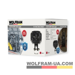 LED фара рабочая Wolfram 12-30v 9W E9 Certified Синий (31820)