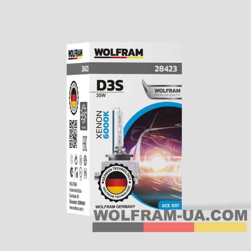 Автолампа ксенонова Wolfram D3S 35W White Light (28423)