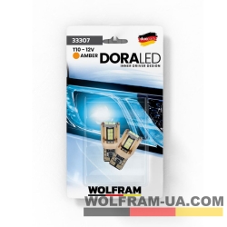 LED Автолампи Wolfram 12v T10 WY5W 1.5W Dora LED 2шт Жовта (33317)